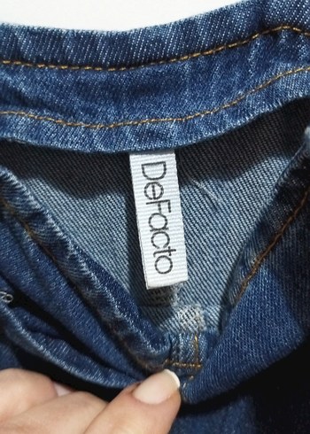 DeFacto Lacivert Kot Salopet Midi Boy - Görsel 2