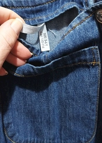 DeFacto Lacivert Kot Salopet Midi Boy - Görsel 3