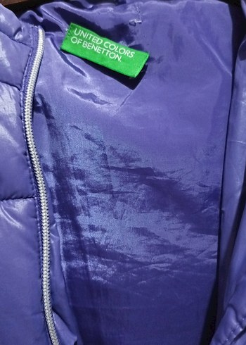 Benetton Mor Parlak Fermuarlı Kız Montu - Görsel 2