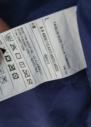 Benetton Mor Parlak Fermuarlı Kız Montu - Görsel 5