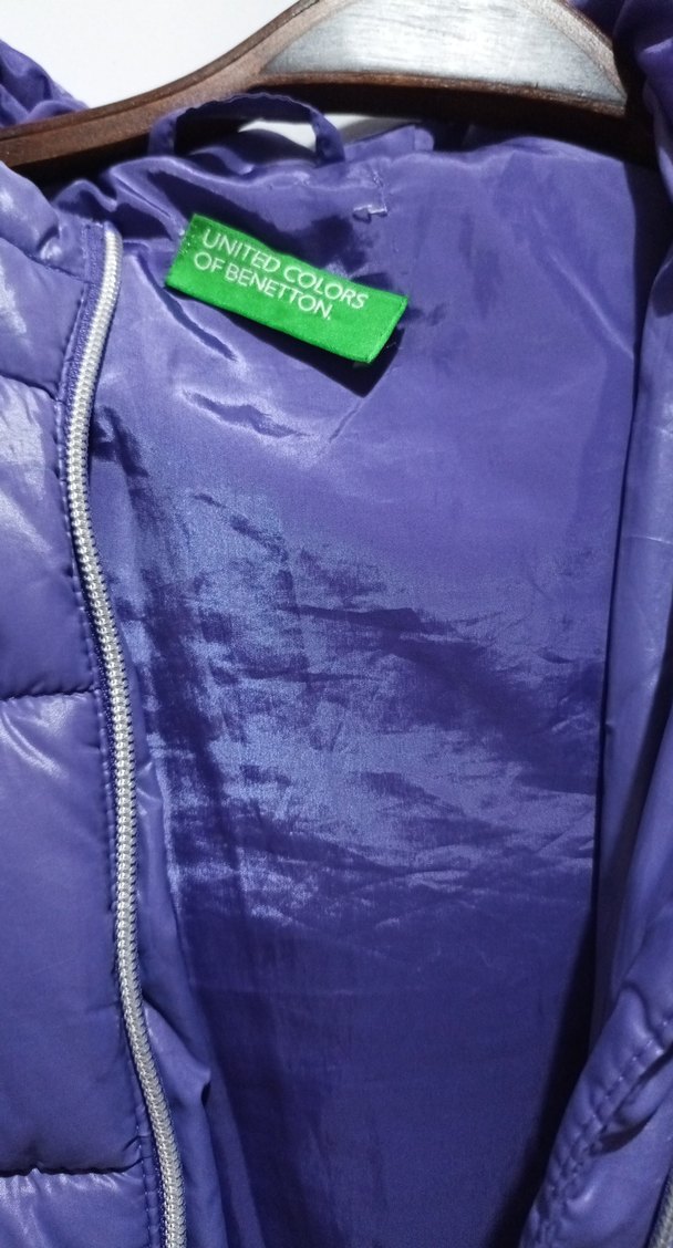 Benetton Mor Parlak Fermuarlı Kız Montu - Görsel 2