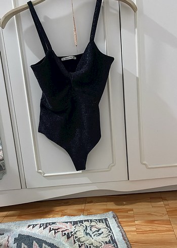 PullandBear Siyah İnce Askılı Kadın zıbın - Görsel 4