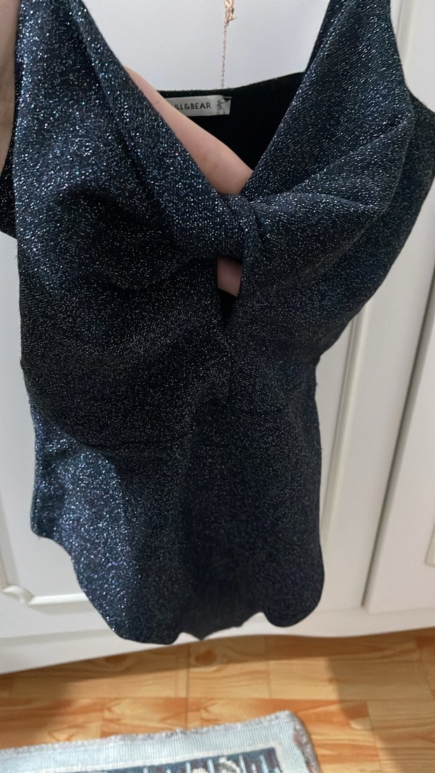 PullandBear Siyah İnce Askılı Kadın zıbın - Görsel 2