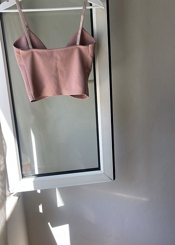Bershka Pembe Süet V Yaka Büstiyer