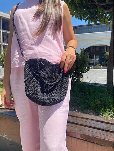 Zara Kağıt ip lale çanta