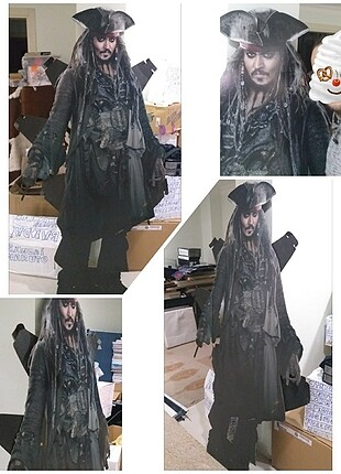 Karayip korsanları 1.85cm Jack sparrow maket stand life size Lif