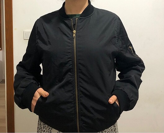 Siyah bomber ceket