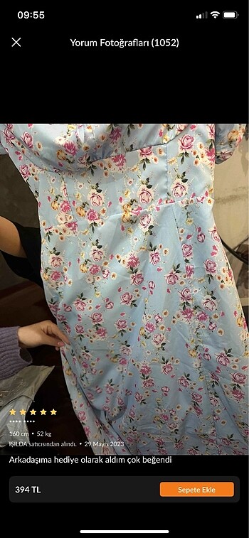 Beyoğlu Butik Mavi pembe elbise