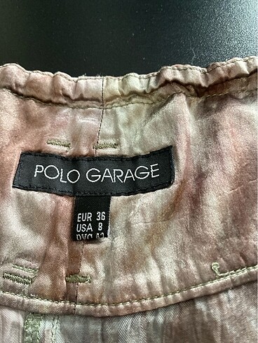 Polo Garage Dökümlü saten kumaş yanları cepli kargo