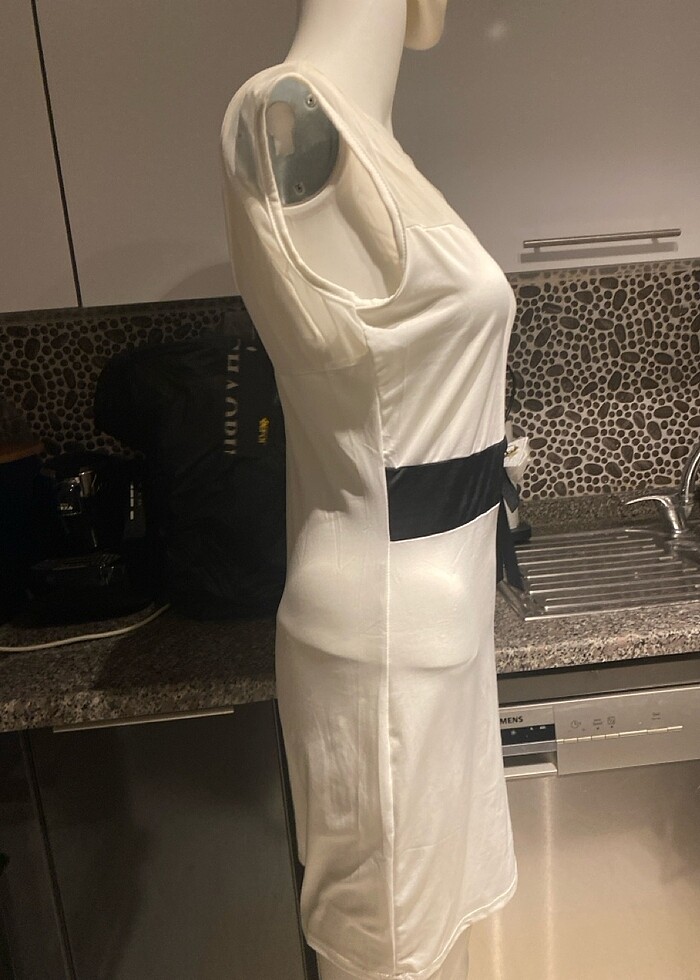 astarsız beyaz elbise - Görsel 5