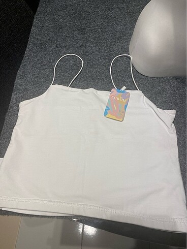ecrou marka ip askı crop top beyaz