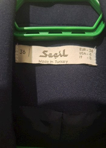 36 Beden Düğmeli Koyu Mavi Kadın Blazer Ceket