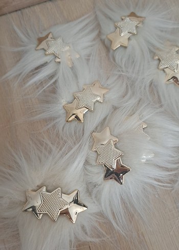 Pembe Tüylü Yıldızlı patik süs - Görsel 4