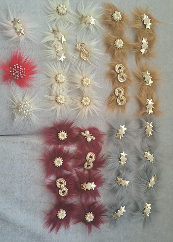 Gri Kürklü Yıldızlı Broş - Görsel 5