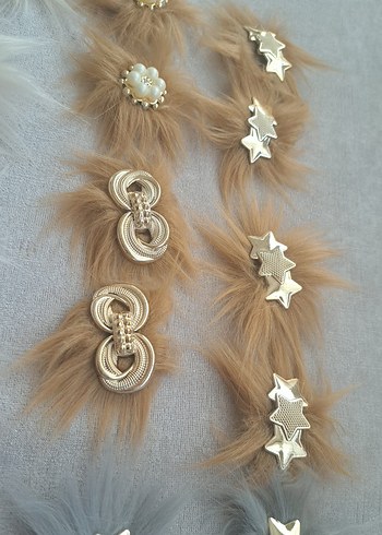 Gri Kürklü Yıldızlı Broş - Görsel 2