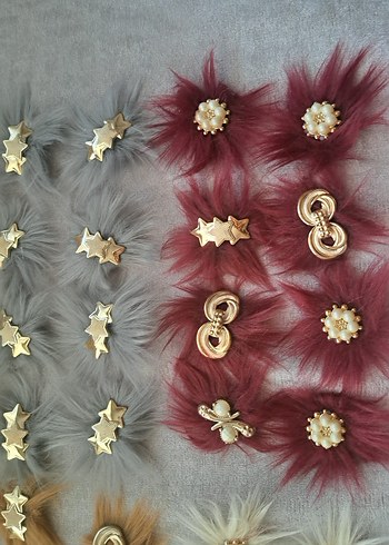 Gri Kürklü Yıldızlı Broş - Görsel 7