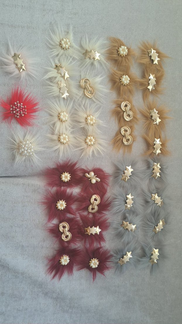 Gri Kürklü Yıldızlı Broş - Görsel 5