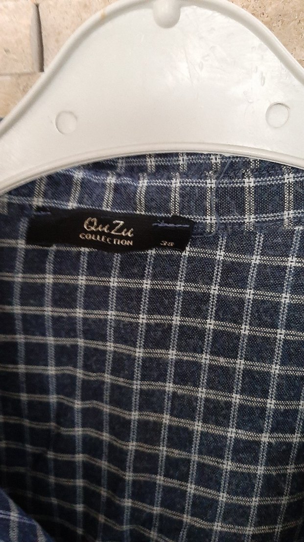 Gri Kareli Uzun Kollu Keten Gömlek - Görsel 4