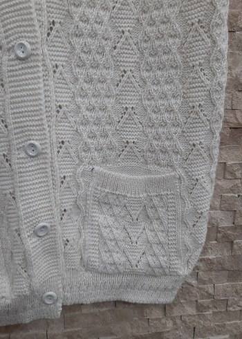 Bohem V Yaka Örgü Kadın Yelek - Görsel 2