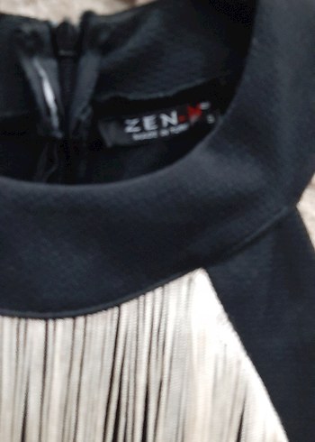 Püsküllü Siyah kısa abiye elbise - Görsel 4