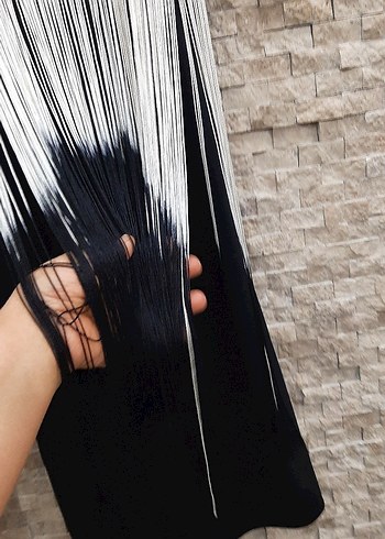 Püsküllü Siyah kısa abiye elbise - Görsel 3