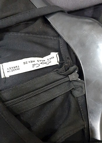 Nakışlı Siyah Uzun Askısız Elbise - Görsel 6