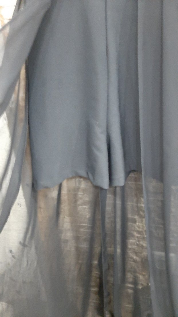 Nakışlı Siyah Uzun Askısız Elbise - Görsel 3