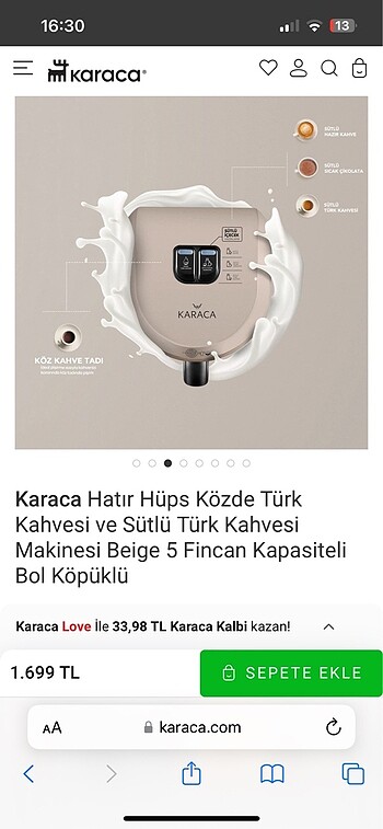 Karaca Kahve makinası