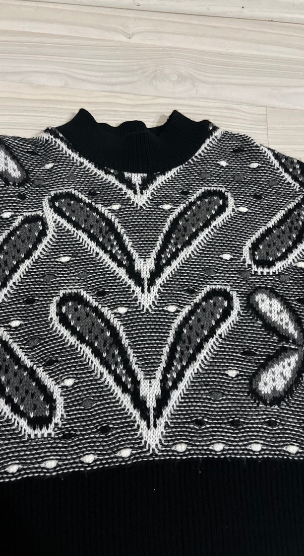 Bohem Gri Mini Örgü Triko Kazak - Görsel 2