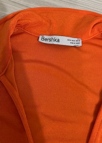 Parlak Turuncu V Yakalı Uzun Kollu Bluz - Görsel 2