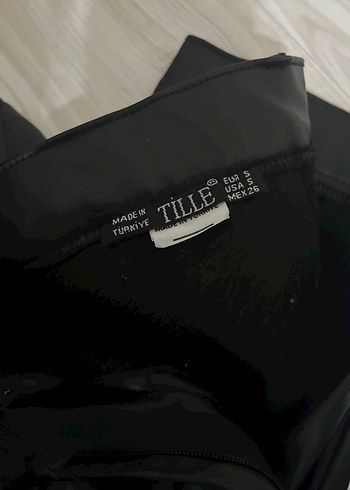 Kadın Siyah Deri Pilili Midi Pantolon - Görsel 4