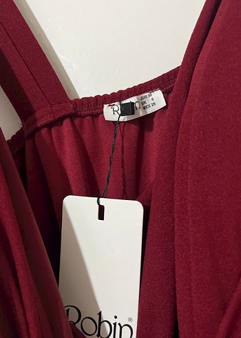 Bordo Drapeli Uzun Abiye Elbise - Görsel 3