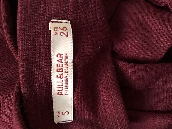 s Beden bordo Renk Pull&bear bordo örme elbise