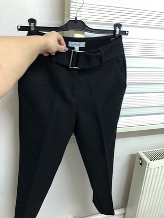 İpekyol siyah 36 beden Yüksek bel kemer detaylı kumaş pantolon 