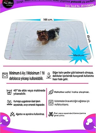 Yıkanabilir çiş pedi