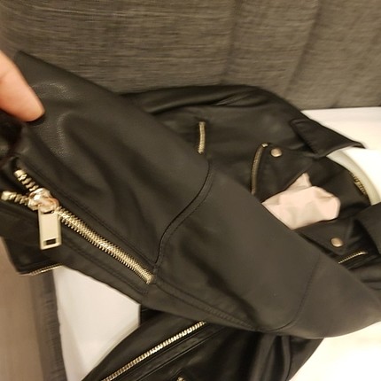 xs Beden siyah Renk deri ceket 