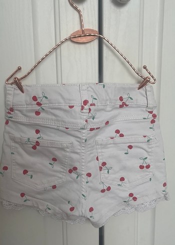 Nakışlı Beyaz Kız Şort - Görsel 4