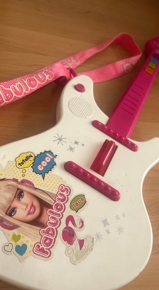Renkli Barbie Müzikli Oyuncak Gitar - Görsel 2