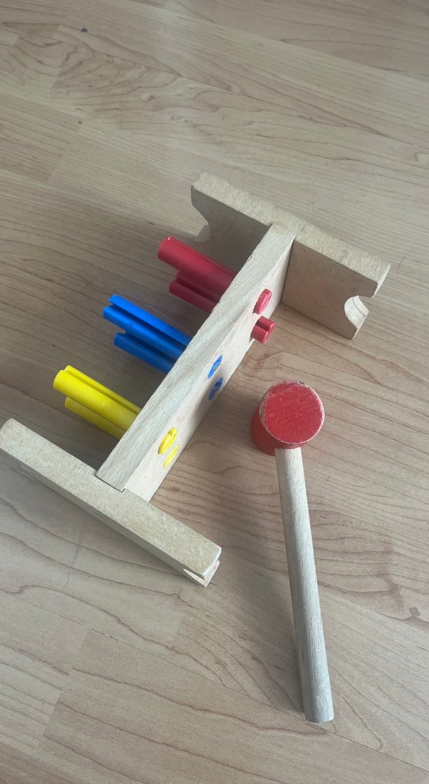 Renkli Çekiçli Ahşap Çivi Oyunu - Görsel 4