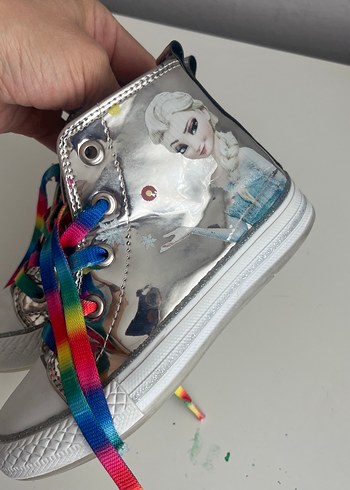 Kız Çocuk Metalik Renkli Kurdeleli Spor Ayakkabı - Görsel 3