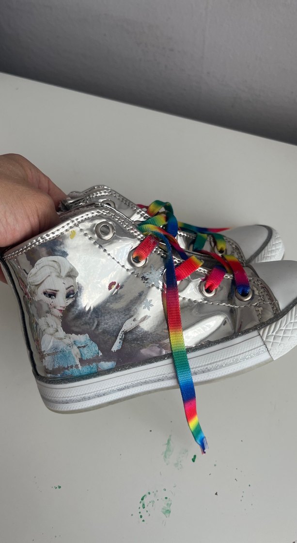 Kız Çocuk Metalik Renkli Kurdeleli Spor Ayakkabı - Görsel 2