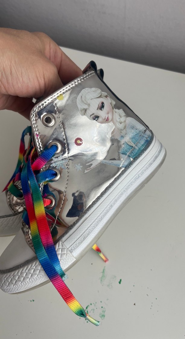 Kız Çocuk Metalik Renkli Kurdeleli Spor Ayakkabı - Görsel 3