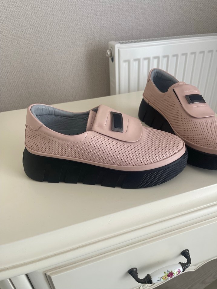 Pudra Pembe Platform Topuklu Kadın Spor Ayakkabı - Görsel 2