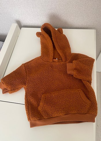 Kahverengi Kapüşonlu Erkek Çocuk Sweatshirt - Görsel 2