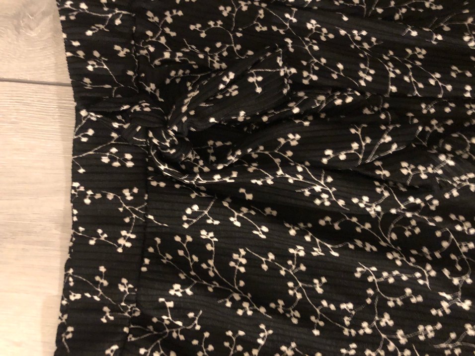 Desenli Pilili Midi Siyah Etek - Görsel 2