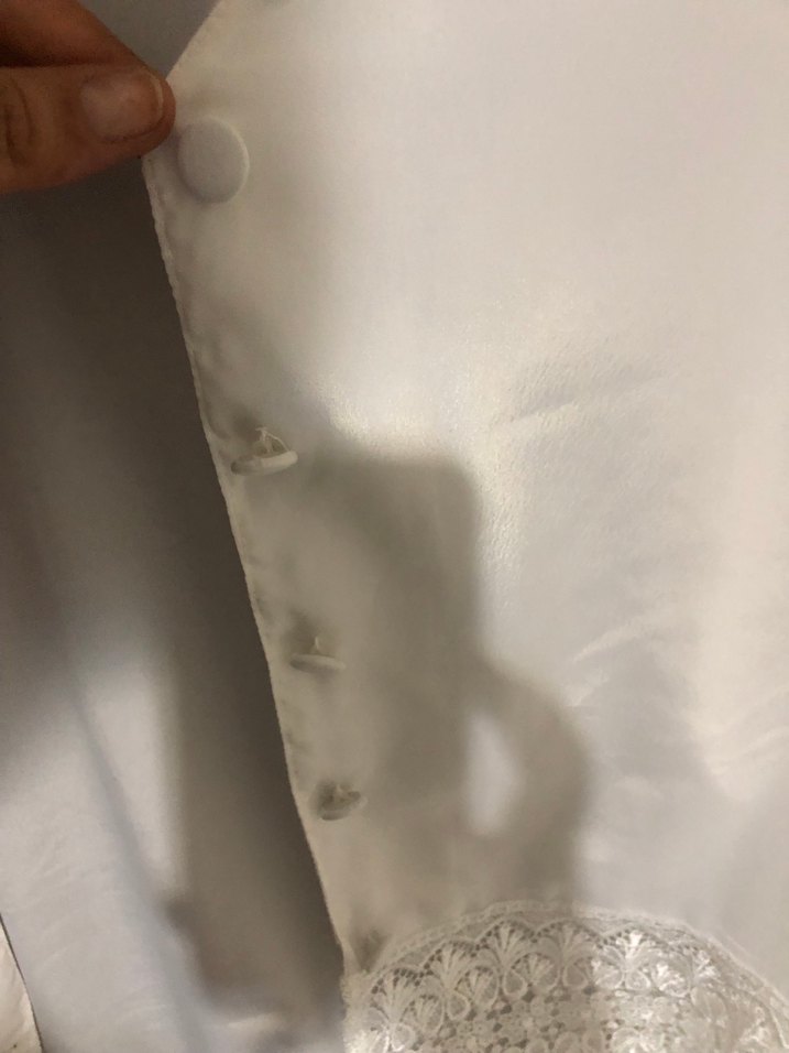 Beyaz Parlak Midi gömlek - Görsel 3