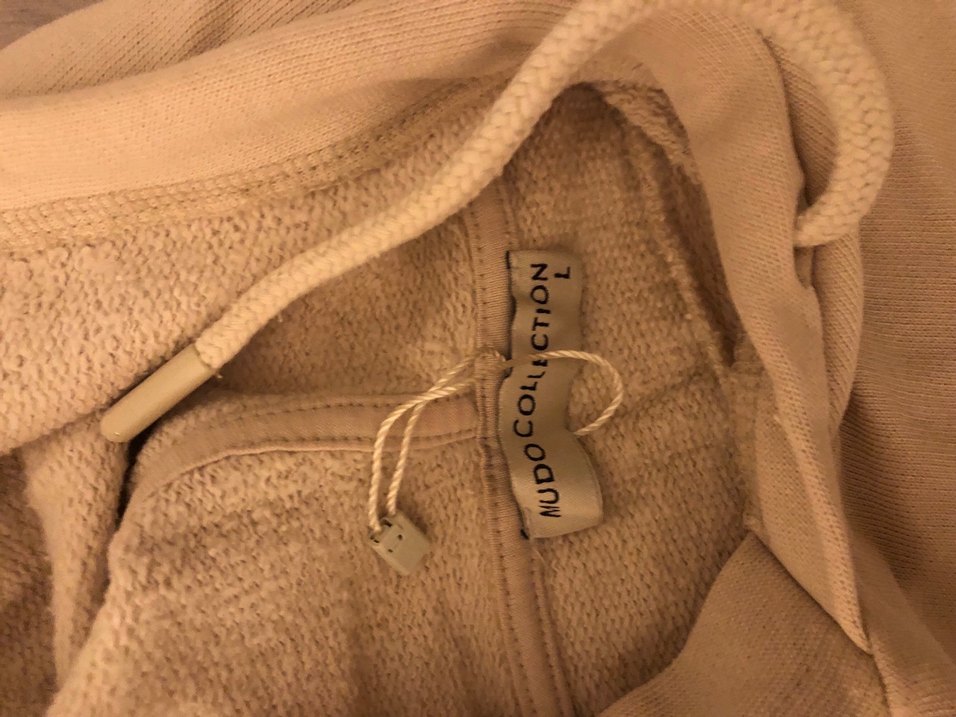 Bej Kapüşonlu Kısa Kollu Salaş Sweatshirt - Görsel 2