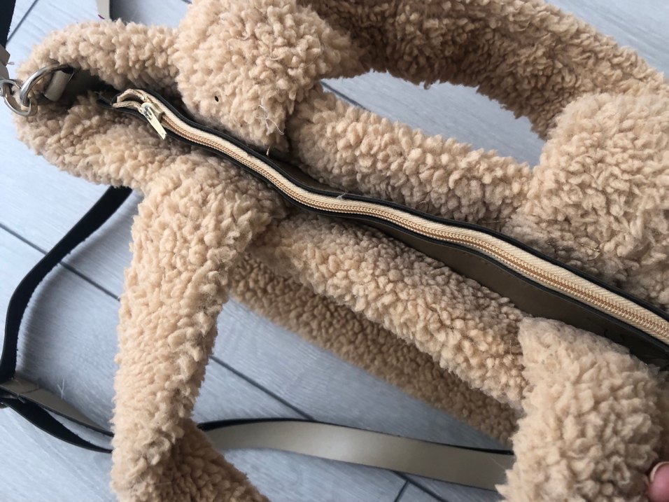 Kahverengi Kürklü Kadın Omuz Çantası - Görsel 3