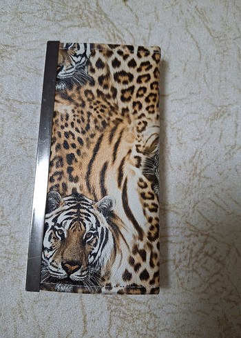 Beden kahverengi Renk Leopar Desenli Kadın Cüzdan