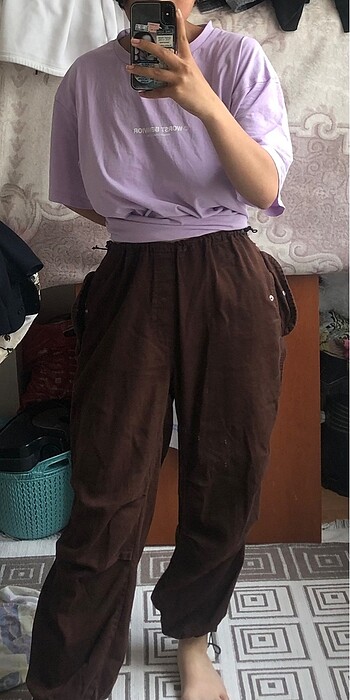 Paraşüt pantolon lastikli bol pantolon